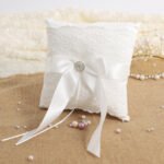 Ring Pillow Happy Basket Western Wedding Supplies White Square Bud Ring Pillow Newlyweds Ring Setting Wholesale - Image 4