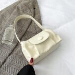 Pure color bag women 2022 new trendy Korean version simple shoulder Messenger bag spring and summer new small fresh saddle bag - Image 7