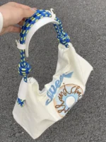 Japanese cartoon alphabet canvas bag 2022 autumn and winter single shoulder messenger tote bag zipper student female commuter bag