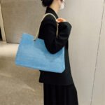 2023 new Japanese ins cotton and linen coarse cloth portable tote bag female simple large-capacity canvas bag trendy shoulder bag - Image 4