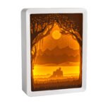 Creative photo frame lamp decoration Guofeng paper lamp couple gift Tanabata bedside night lamp 3d three-dimensional light and shadow paper carving lamp - Image 5
