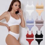 No steel ring big chest small vest shoulder strap adjustable thin section large size seamless sleep underwear underwear ladies suit - Image 2