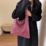 ins fashion foreign style handbag high-end versatile shoulder bag Korean version commuter large capacity bag for women - Image 2