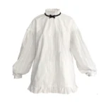 Vintage girl lace dark stripe folded long-sleeved shirt - Image 5