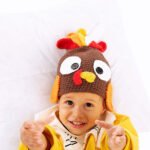 Cross-border Halloween Hat Funny Tricky Turkey Hat Hand Crochet Thanksgiving Party Dress Up Headgear Wholesale