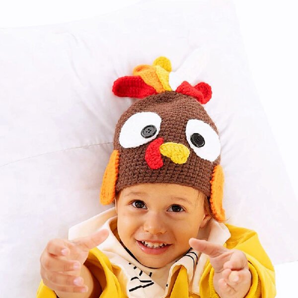 Cross-border Halloween Hat Funny Tricky Turkey Hat Hand Crochet Thanksgiving Party Dress Up Headgear Wholesale
