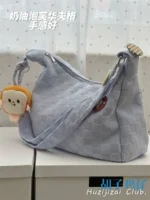 Women's japanese school class one-shoulder plaid crossbody bag - Image 5