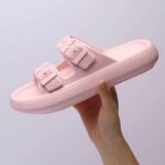 Cross-border 4CM new summer Borken shoes indoor and outdoor stepping on shit feeling EVA couple slippers home soft bottom sandals and slippers for women - Image 4