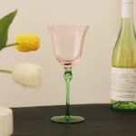 French retro style red wine glass Moshang flowers blooming wine goblet flower shape cup Valentine's Day Tanabata gift