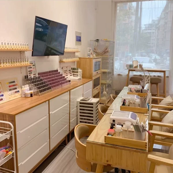 Simple special offer Japanese-style manicure table and chair set Internet celebrity single double-person three-person manicure table simple double-layer manicure table