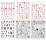 New nail art stickers Rococo sweet pet bunny nail stickers national style ink blood color rose decorative stickers - Image 4