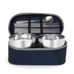 Qifeng Creative Travel Portable Stainless Steel Tableware Spoon Set Retro Tableware Family Tableware Japanese Rice Bowl Bag - Image 5