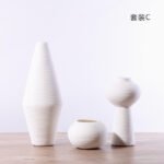 Nordic minimalist home living room flower arrangement decoration ins wabi sabi wind homestay decoration plain embryo striped vase - Image 9