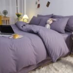 Washed cotton four-piece set Japanese solid color bed sheet quilt cover 4-piece set simple quilt cover dormitory bedding three-piece set - Image 7