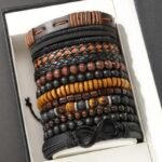 TEMU Shein New 12 Piece Beaded Bracelet Cross-Border Coconut Shell Wood Bead Stretch Men's Bracelet Without Box - Image 2
