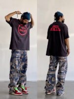 Vintage tie-dyed straight jeans