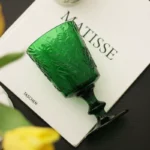 French embossed goblet green feather vine pattern champagne glass red wine foreign wine glass ins style retro green glass - Image 2