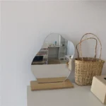 Korean ins simple niche irregular mirror dormitory desktop wooden makeup mirror special-shaped decoration photo props