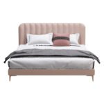 Nordic light luxury flannel bed fabric pink soft foreskin bed Italian minimalist master bed 1.8m double bed - Image 5