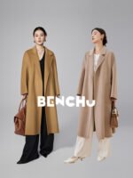 [Primordial] M labbro bathrobe reversible cashmere coat women's autumn and winter long lace-up high-quality woolen jacket - Image 2