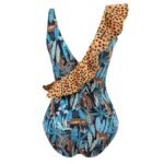 2023 new sexy one-piece swimsuit female European and American bikini leopard print ruffled swimsuit bikini chiffon long skirt - Image 3