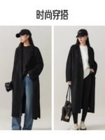 Machine washable 90 goose down T-shirt long-sleeved women's down lock temperature inside autumn and winter warm top three-proof crew neck sweatshirt white - Image 5