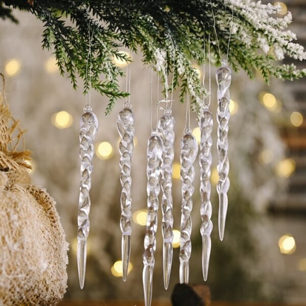 Christmas celebration supplies creative transparent ice bar pendant new Christmas tree decoration thread pendant tree pendant
