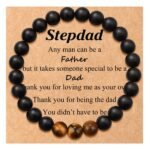 Amazon Explosive Frosted Agate Tiger Eye Stone Volcanic Stone Bracelet Father's Day Gift Father's Day Card Bracelet - Image 2