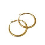 Hong Kong style ring earrings plain circle 925 silver needle temperament commuting versatility high-end earrings women's oversize earrings - Image 5