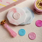 Fire paint seal pad practice fire paint novice tool crystal stone marble pattern ceramic pad silicone plate mat fire paint wax cooling special off template hand account gift invitation stamping - Image 2