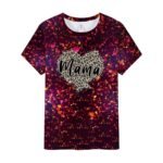 Foreign trade independent station Amazon European and American cross-border large size full body printed women's clothing Mother's Day MOM printed short-sleeved T-shirt - Image 5