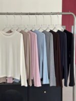 Spot Meiya Acetate Bi Tencel Sheep Wool Midline Base Lenzing Tencel Long Sleeve T-Shirt with 9936