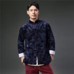 Improved Hanfu Chinese style button long-sleeved shirt - Image 2