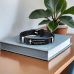 Bible Inspirational Words Simple Family Friendship Bracelet Stainless Steel Adjustable Silicone Sports Bracelet English Edition - Image 2