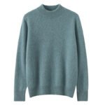First-line ready-to-wear, 100% pure wool sweater, men's half-high neck, padded business pullover, loose knit base layer - Image 5