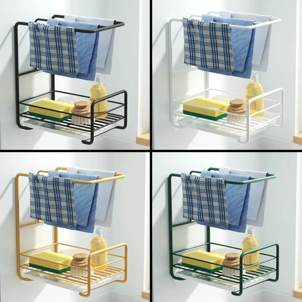 Rag hanging shelf kitchen supplies Daquan drain rack pool storage towel dishwashing sink wall hanging artifact
