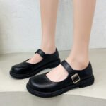 Black basic small leather shoes women's summer 2022 new Japanese students with skirts all-match round toe chunky heel patent leather single shoes trendy - Image 5