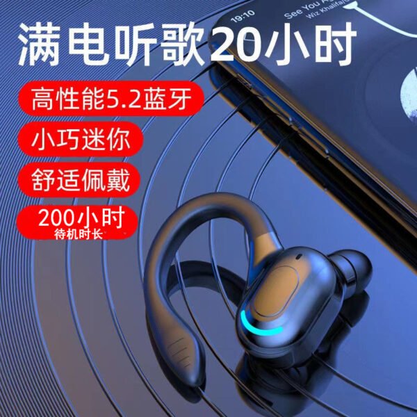 Cross-border new wireless Bluetooth headset 5.2 super long standby waterproof subwoofer headset sports in-ear headset