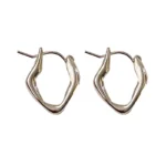 Simple daily matching geometric earrings personality metal texture buckle earrings fashion ins style earrings 4845 - Image 5