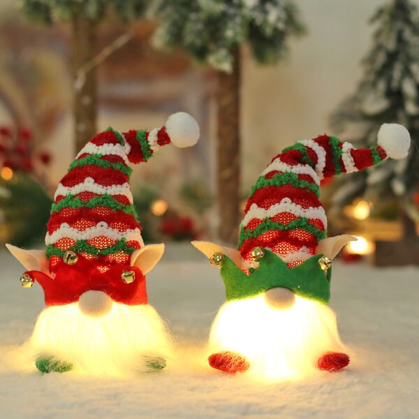 Mingguan new Christmas decorations cartoon with lights glowing elf doll pendant forest man ornaments wholesale