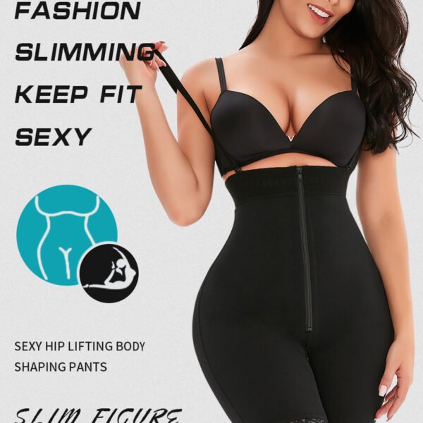 Cross-border TOPMELON popular high-waisted breasted zipper long non-slip waistband waist waist hip pants D1611