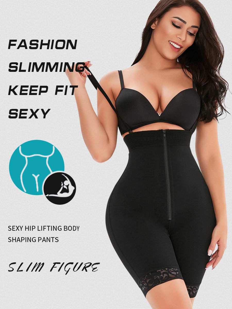 O1CN01hK12kt26uGmlI8bTF_1000737721-0-cib.jpg Cross-border TOPMELON popular high-waisted breasted zipper long non-slip waistband waist waist hip pants D1611 - Image 1