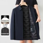 New high-end men's down jacket thickened and warm autumn and winter jacket business casual duck down jacket middle-aged dad outfit - Image 2