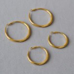 Hong Kong style ring earrings plain circle 925 silver needle temperament commuting versatility high-end earrings women's oversize earrings - Image 3