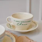 Vintage French cream coffee cup and plate - Image 3