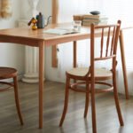 Household solid wood dining chair Nordic retro rattan chair desk chair stool Japanese simple fashion backrest chair - Image 2