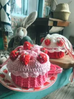 Handmade strawberry cake bag