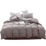 MUJI Japanese-style good washed cotton solid color four-piece set simple cotton bedding fitted sheet 1.5/1.8M - Image 5