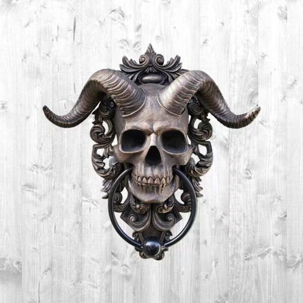 Cross-border Independence Station Resin Ornament Punk Satan Skull Sheep Head Wall Decoration Pendant Handicraft European and American Manufacturers