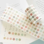 Morandi color wave dot stickers small round stickers hand account stickers hand account decoration stickers polka dot masking paper basic salt cute sub-packing small patterns color material and paper tape girl round stickers